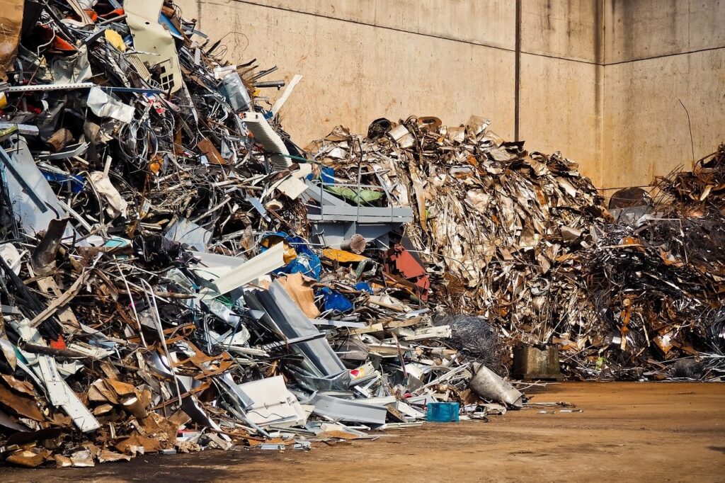 pile of sscrap metal recycling
